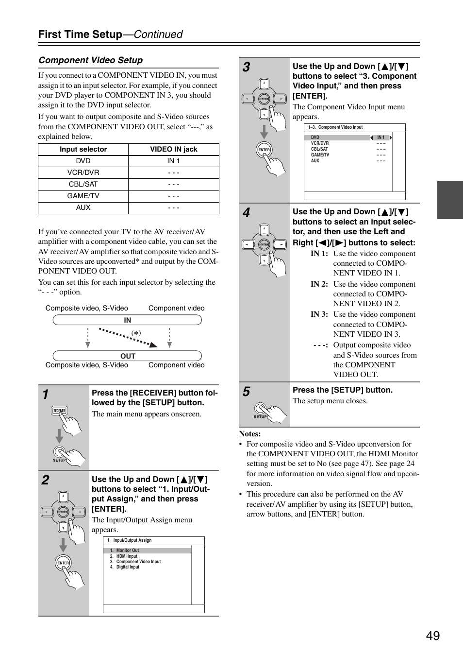 First time setup —continued | Onkyo TX-SR605 User Manual | Page 49 / 100