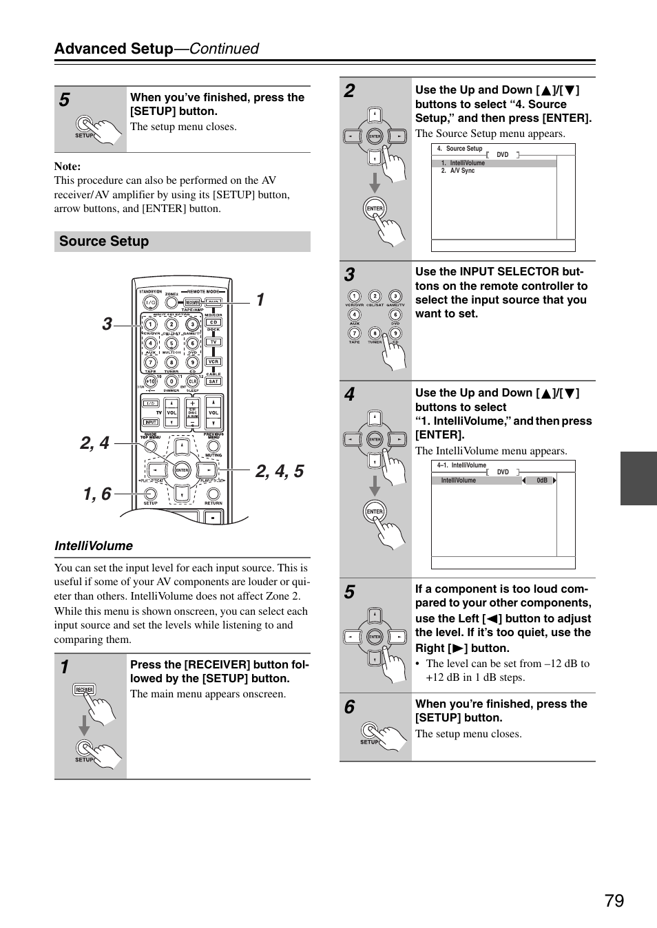 Advanced setup —continued | Onkyo TX-SR605 User Manual | Page 79 / 100