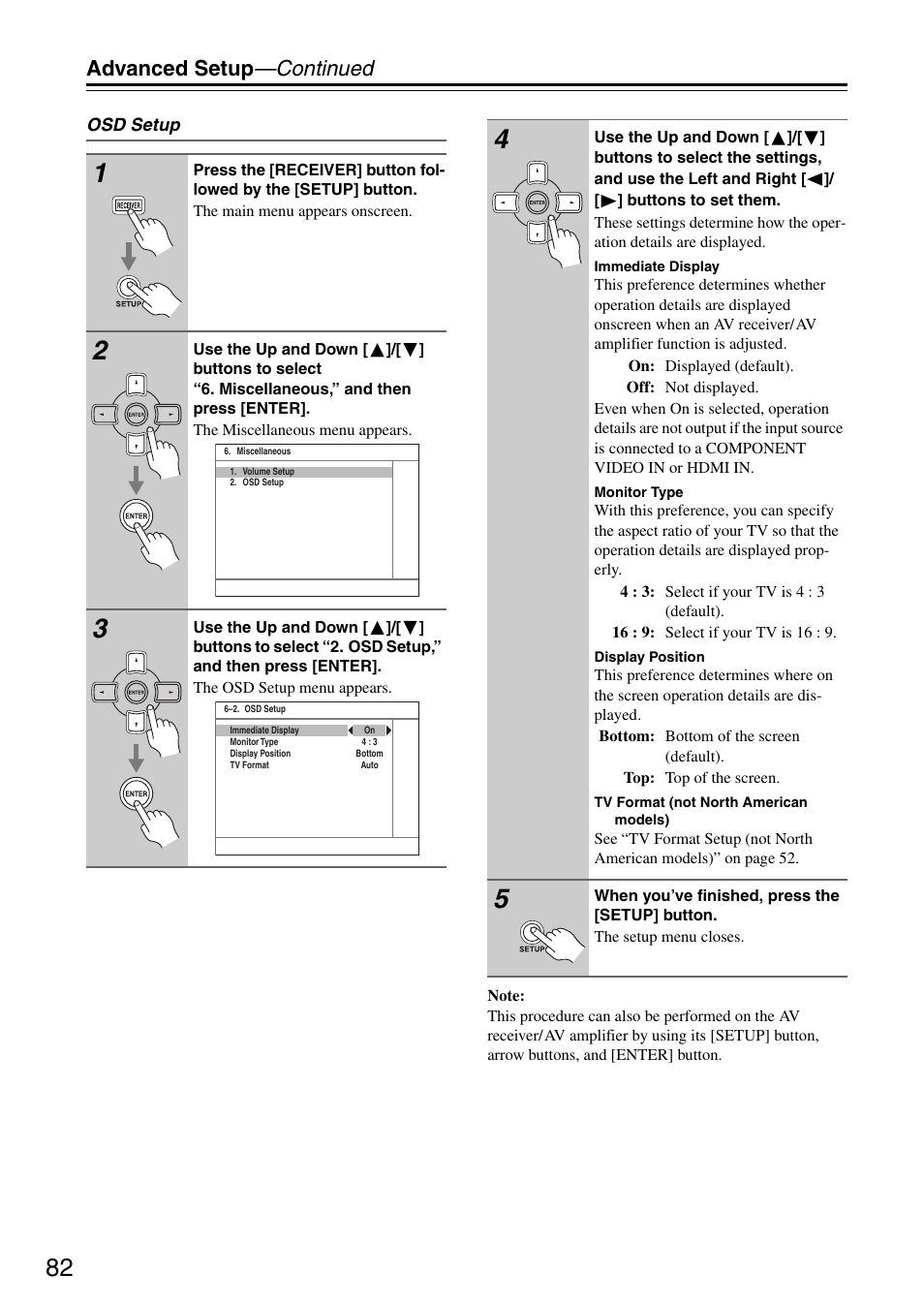 Advanced setup —continued | Onkyo TX-SR605 User Manual | Page 82 / 100