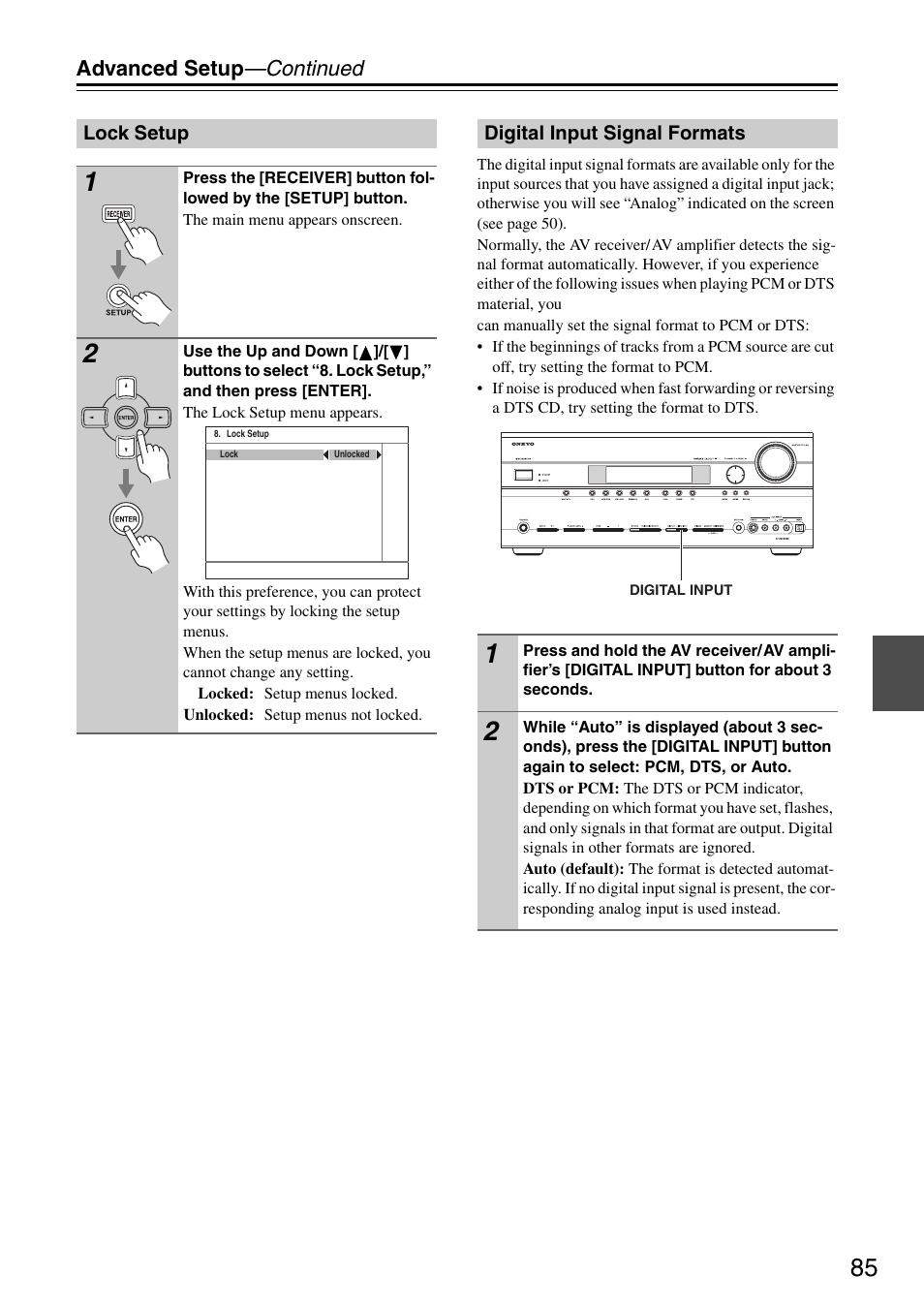 Advanced setup —continued | Onkyo TX-SR605 User Manual | Page 85 / 100