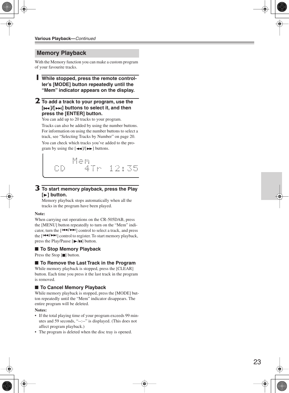 Onkyo CR-505DA User Manual | Page 23 / 40