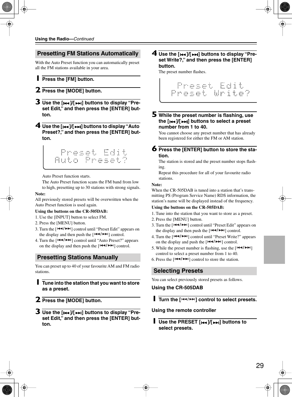 Onkyo CR-505DA User Manual | Page 29 / 40