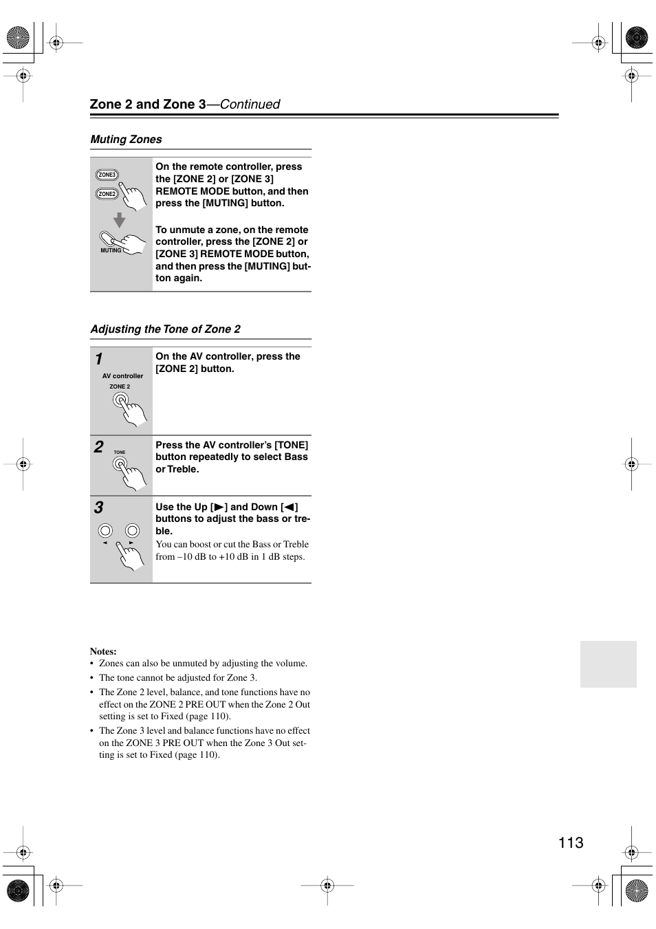 Utton (113), Zone 2 and zone 3 —continued | Onkyo PR-SC885 User Manual | Page 113 / 128