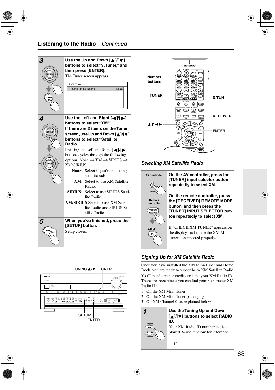 Listening to the radio —continued | Onkyo PR-SC885 User Manual | Page 63 / 128
