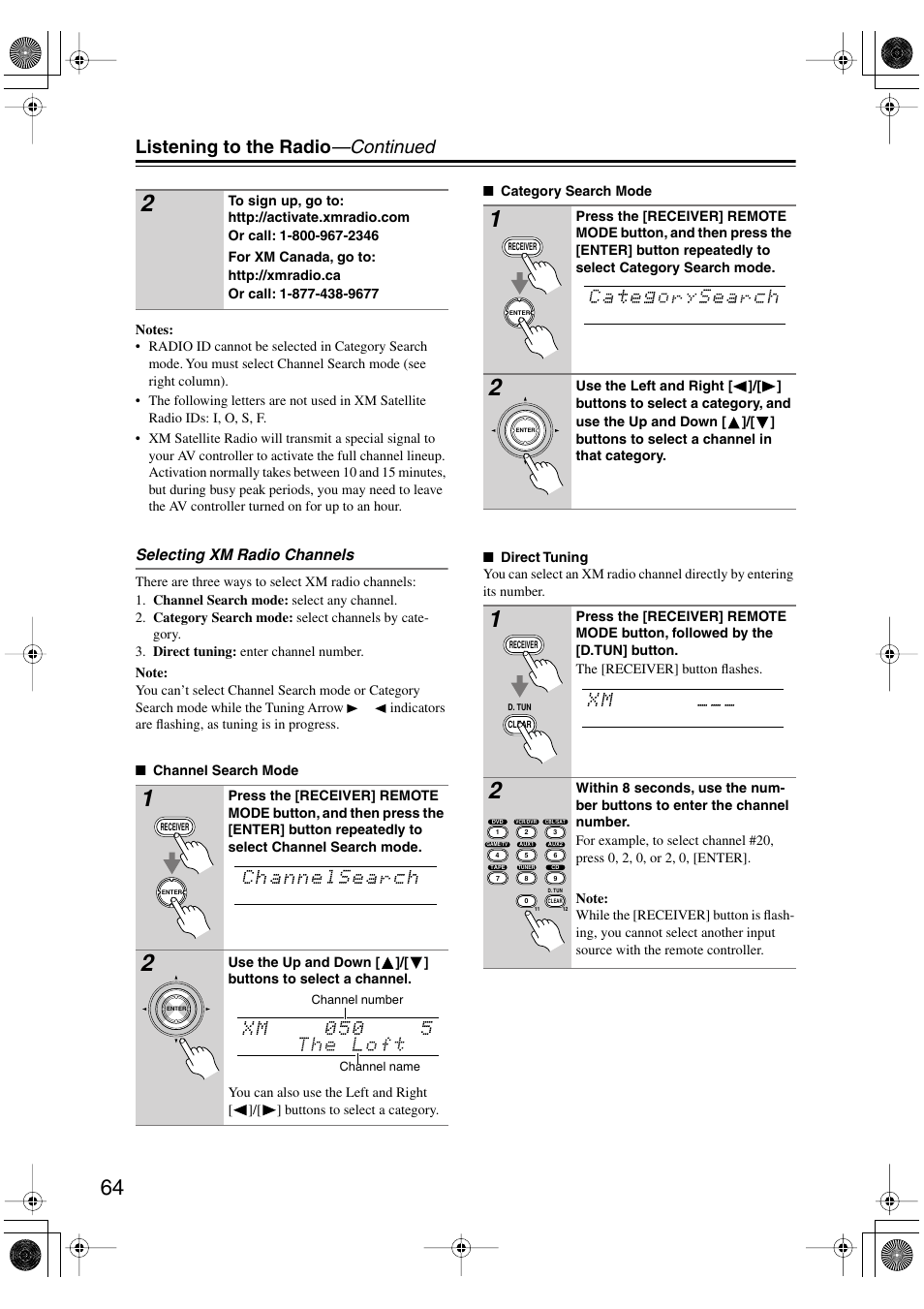 Listening to the radio —continued | Onkyo PR-SC885 User Manual | Page 64 / 128