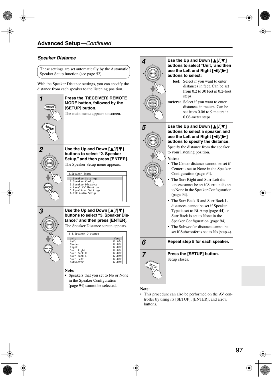 Advanced setup —continued | Onkyo PR-SC885 User Manual | Page 97 / 128