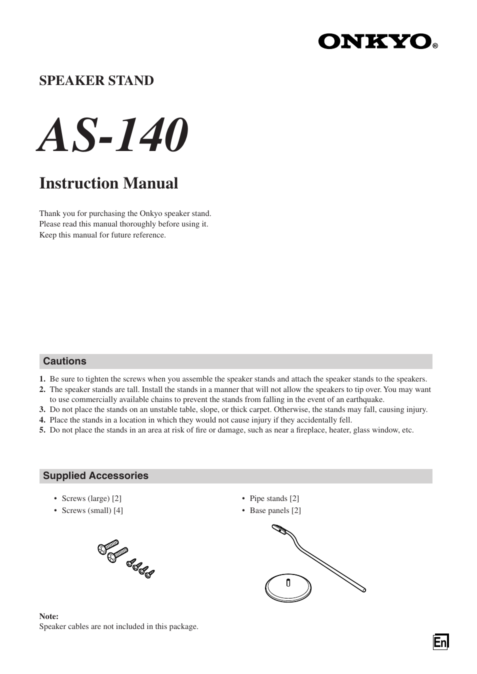 Onkyo AS-140 User Manual | 4 pages