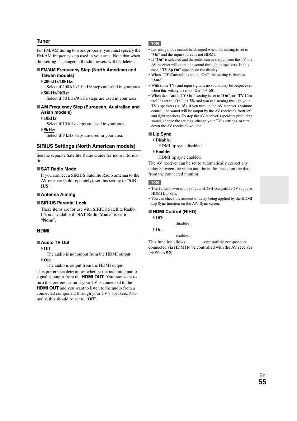 55 ) to hear | Onkyo TX-NR708 User Manual | Page 55 / 96