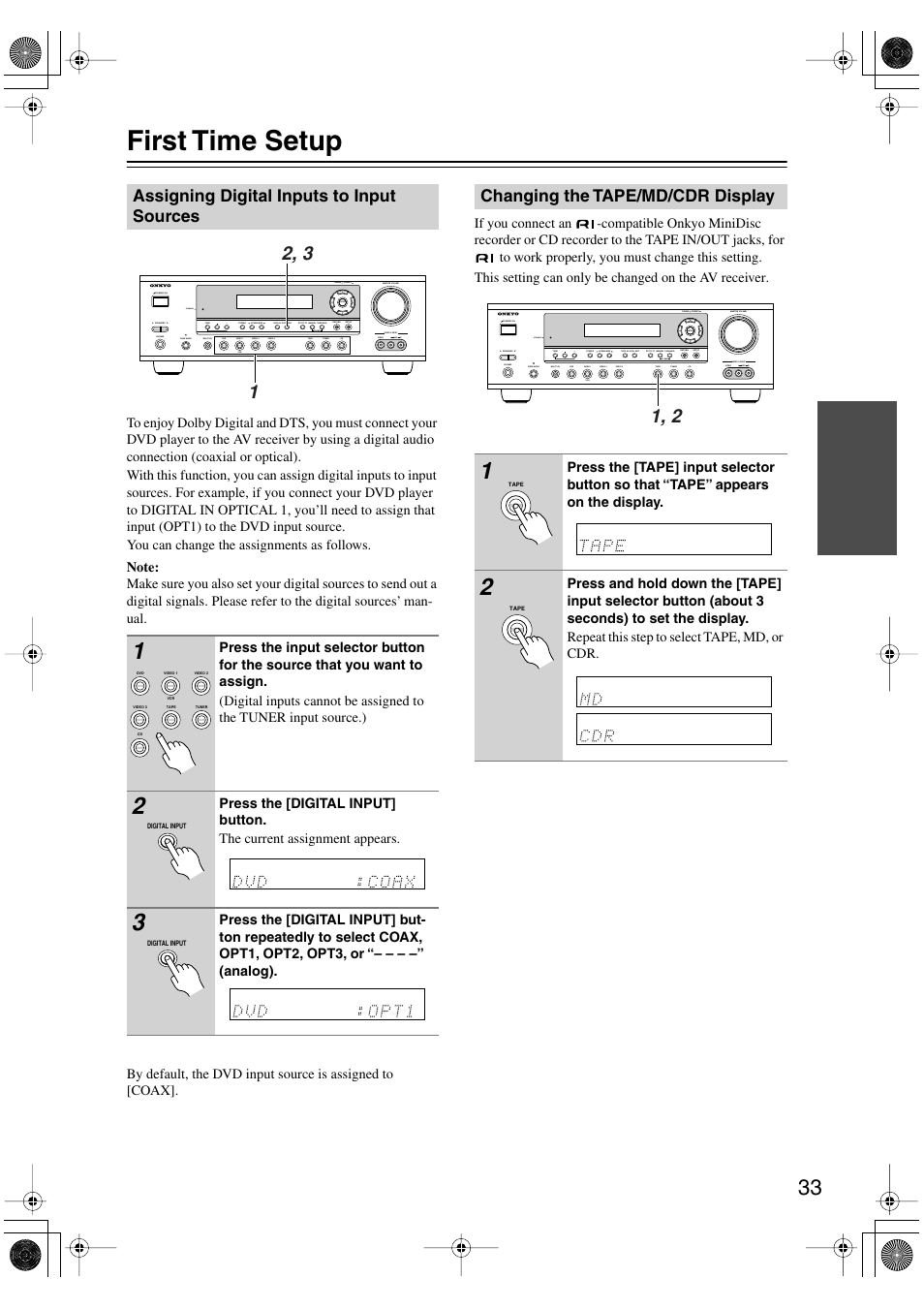 First time setup | Onkyo HT-S780 User Manual | Page 33 / 71