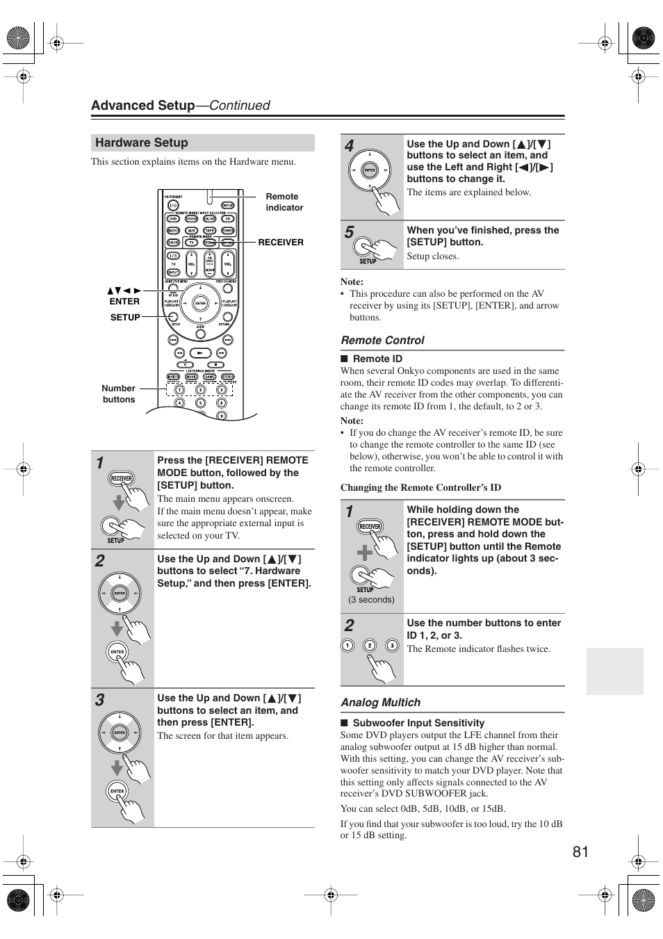 Hardware setup | Onkyo SKM-750XS R User Manual | Page 81 / 100