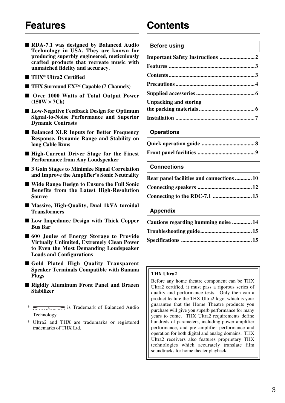 Onkyo RDA-7.1 User Manual | Page 3 / 16