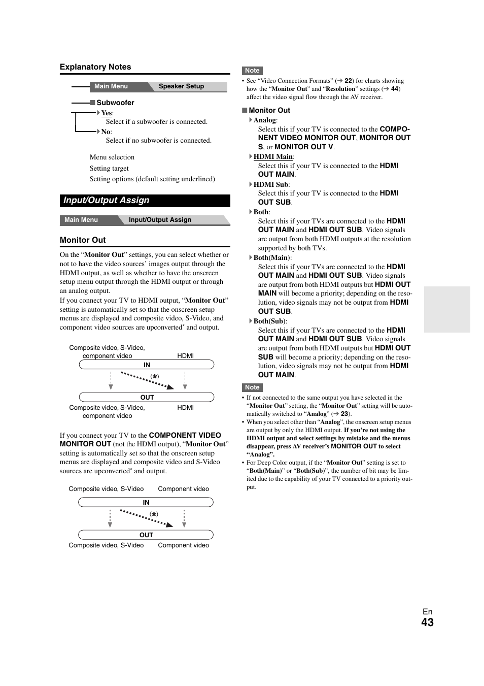 Input/output assign, 43 ). moreo | Onkyo TX-NR1008 User Manual | Page 43 / 104