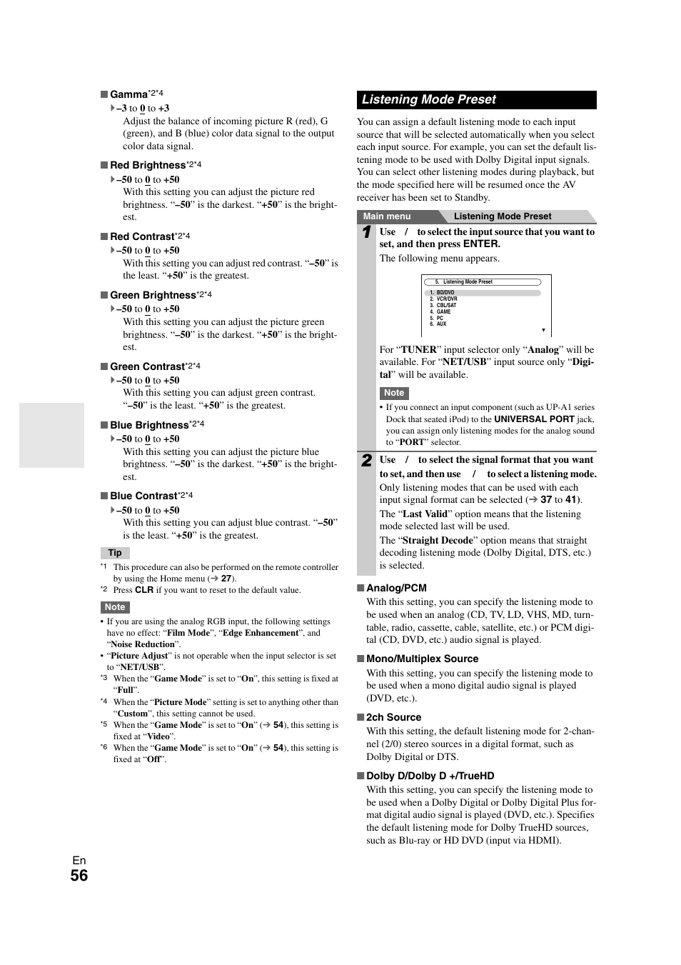 Listening mode preset | Onkyo TX-NR1008 User Manual | Page 56 / 104