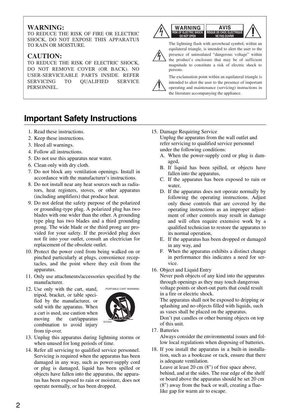 Important safety instructions, Introduction, Warning | Caution | Onkyo HTX-22HDX User Manual | Page 2 / 56