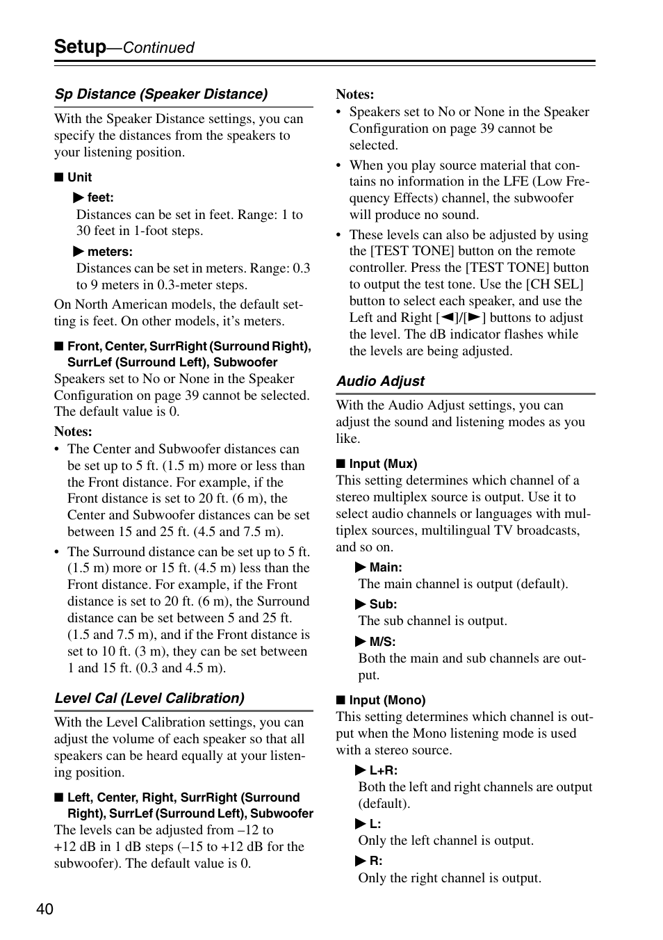 Setup | Onkyo HTX-22HDX User Manual | Page 40 / 56