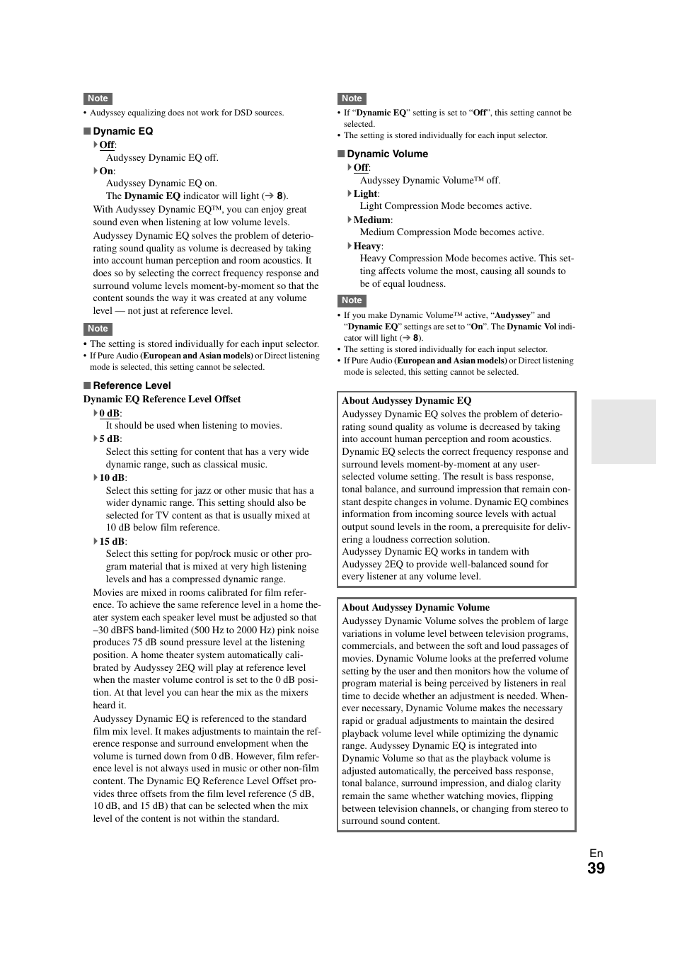 39 ), the | Onkyo TX-SR508 User Manual | Page 39 / 64