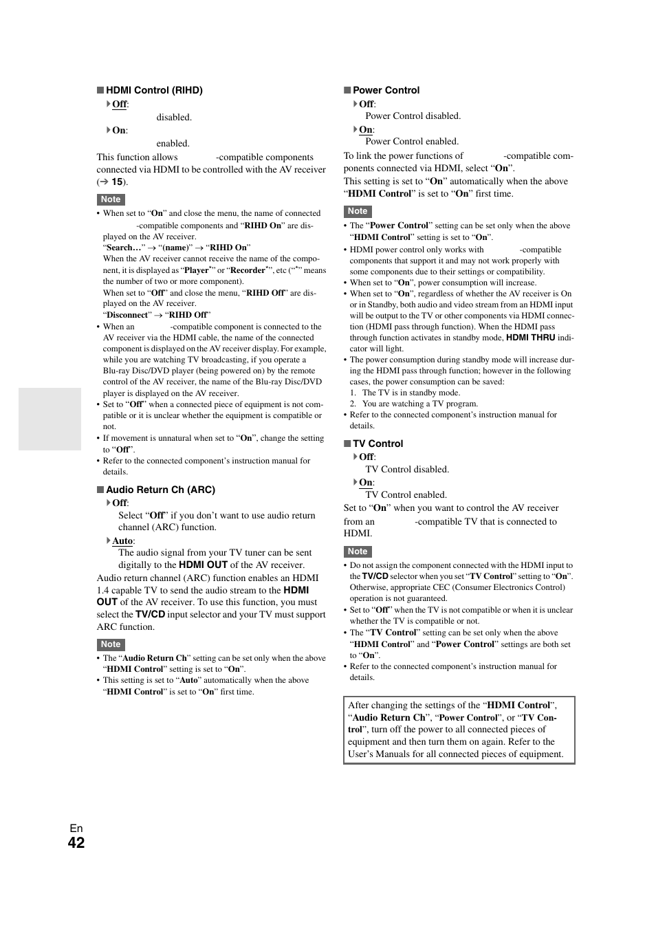 Cator | Onkyo TX-SR508 User Manual | Page 42 / 64