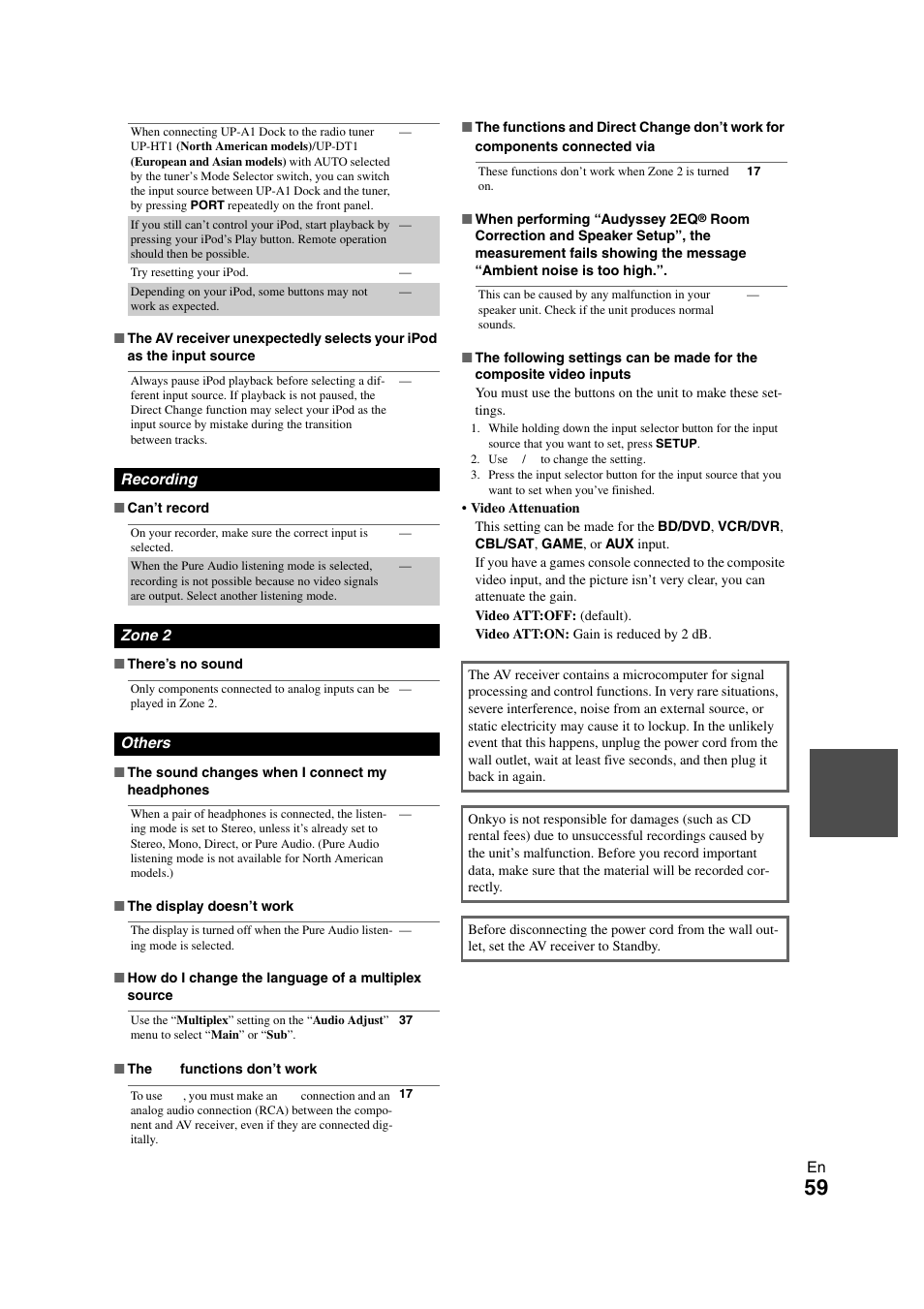 Onkyo TX-SR508 User Manual | Page 59 / 64
