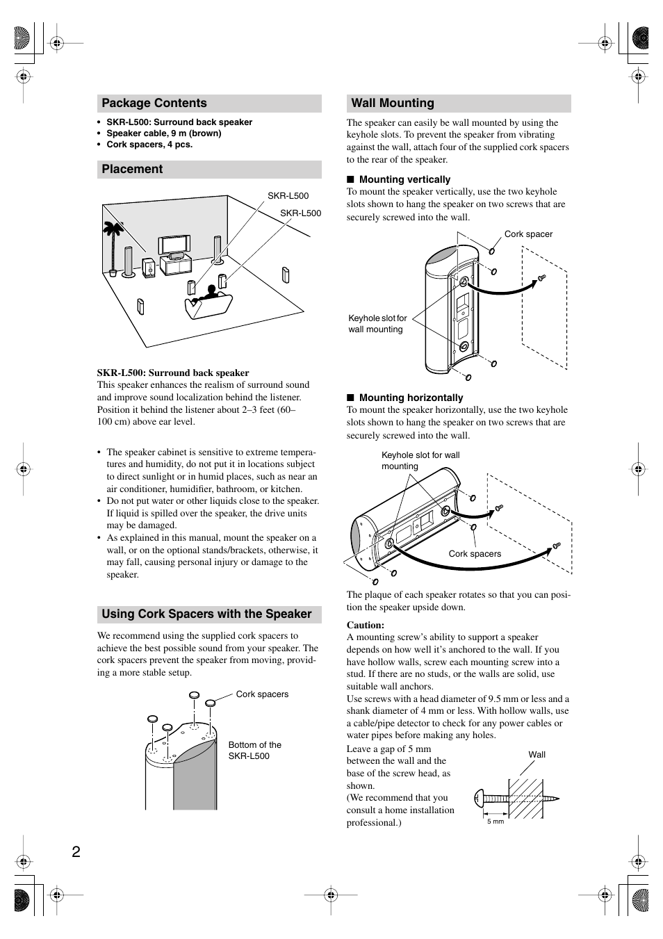 Onkyo SKR-L500 User Manual | Page 2 / 4