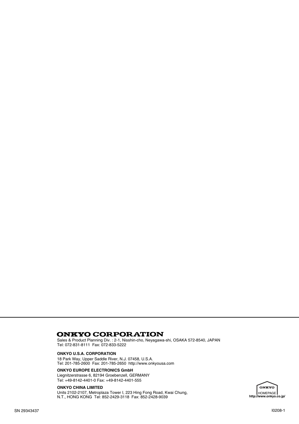 Onkyo HTP-L50 User Manual | Page 10 / 10