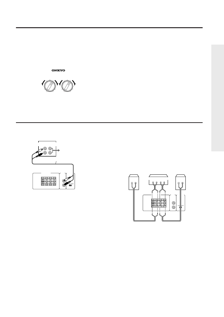When using only the subwoofer (sl-105), Adjustment procedure, Connection with a preamplifier | Adjusting the cut-off frequency and volume | Onkyo HTP-L50 User Manual | Page 7 / 10