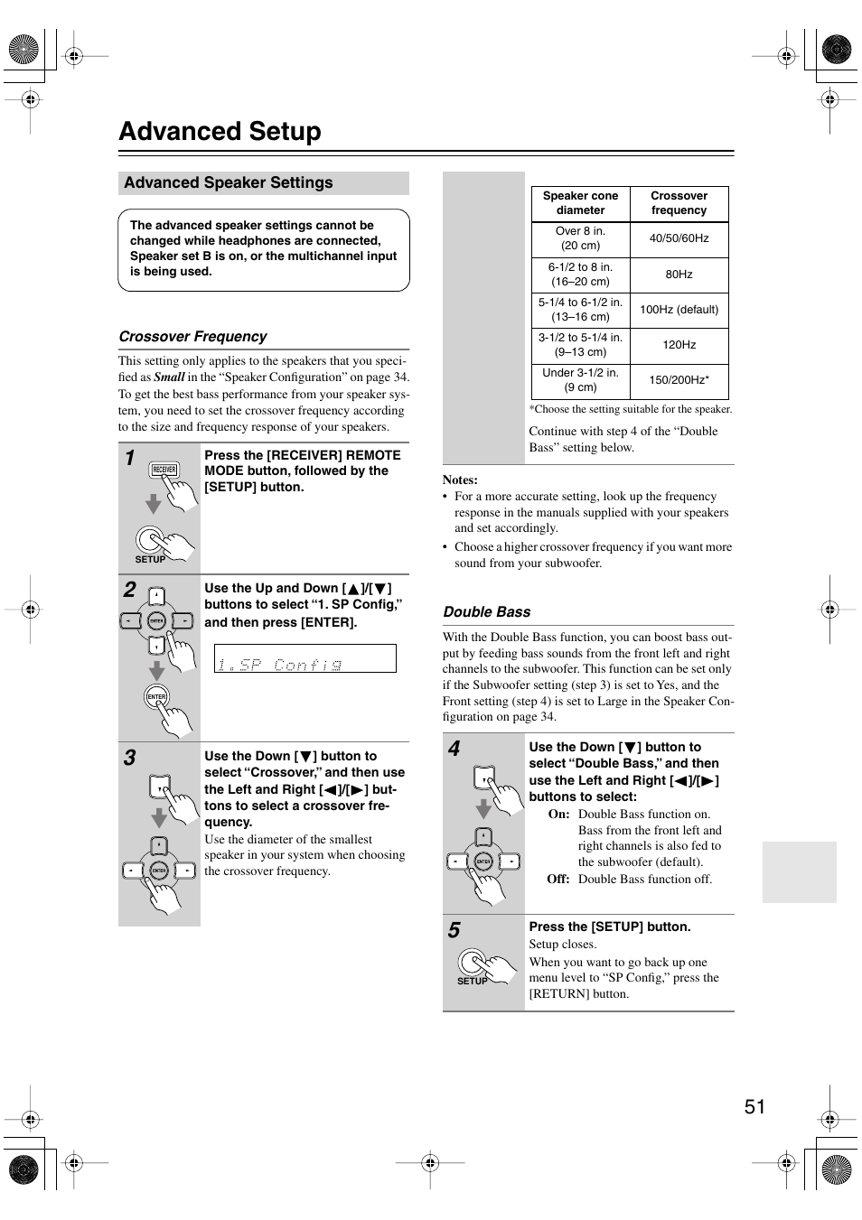Advanced setup | Onkyo TX-SR404 User Manual | Page 51 / 60