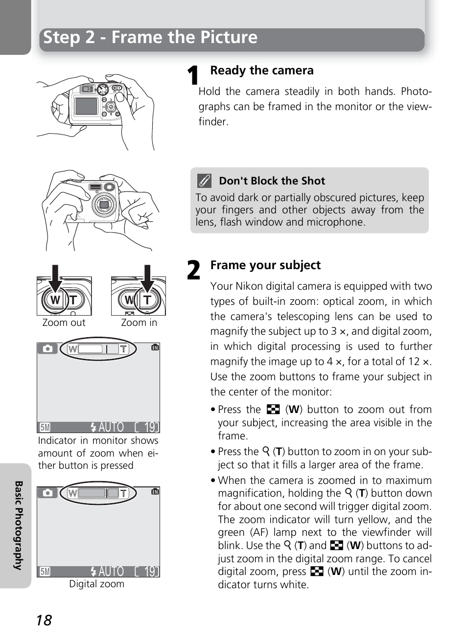 Step 2 - frame the picture | Onkyo COOLPIX 5100 User Manual | Page 28 / 120