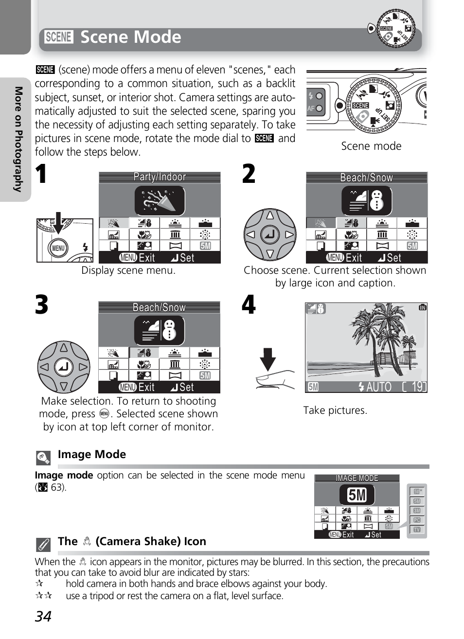 E scene mode | Onkyo COOLPIX 5100 User Manual | Page 44 / 120