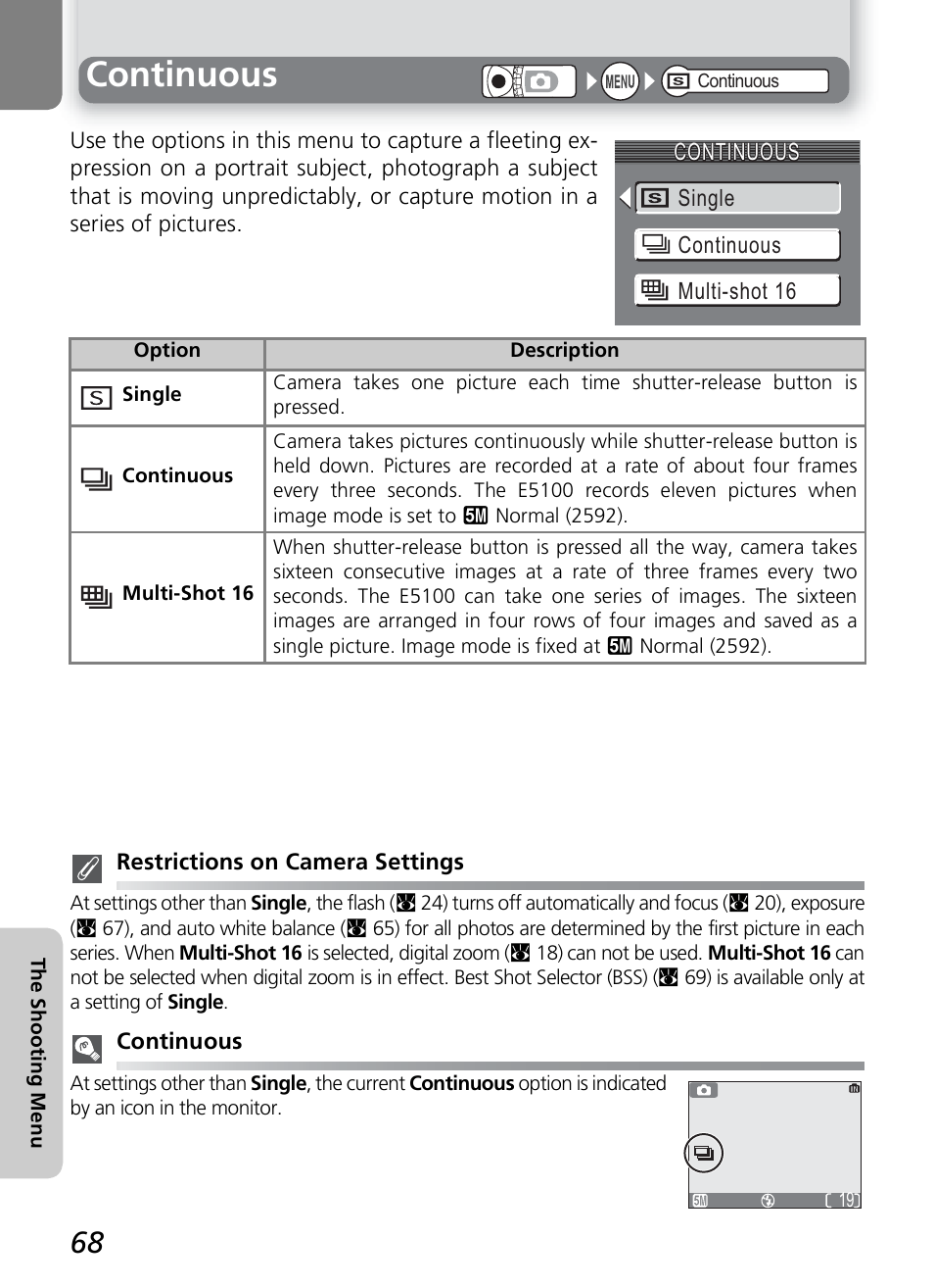 Continuous | Onkyo COOLPIX 5100 User Manual | Page 78 / 120