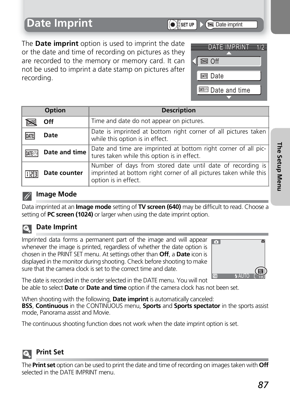 Date imprint | Onkyo COOLPIX 5100 User Manual | Page 97 / 120