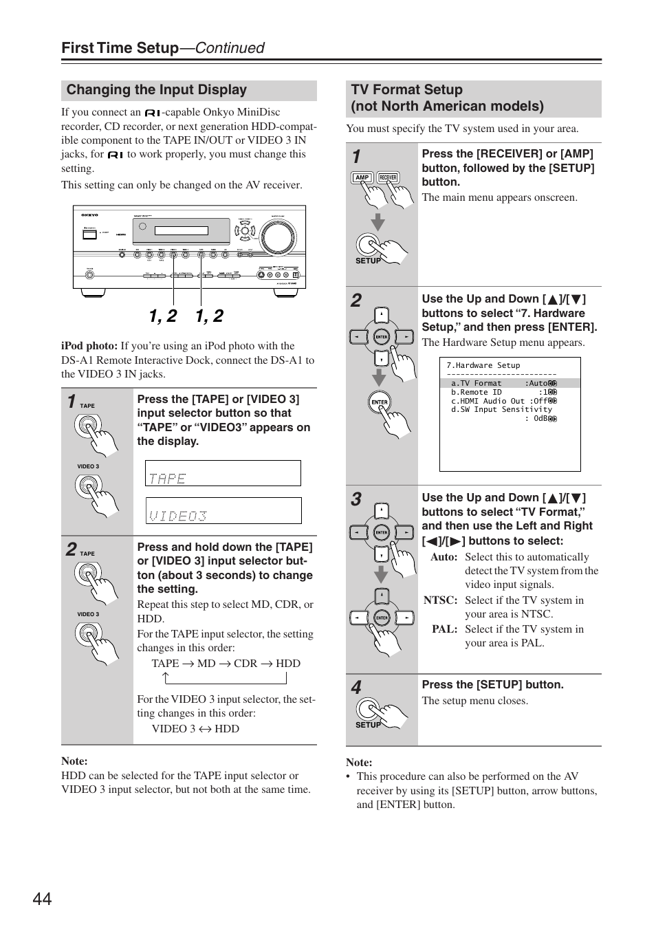 First time setup —continued | Onkyo HT-R640 User Manual | Page 44 / 80