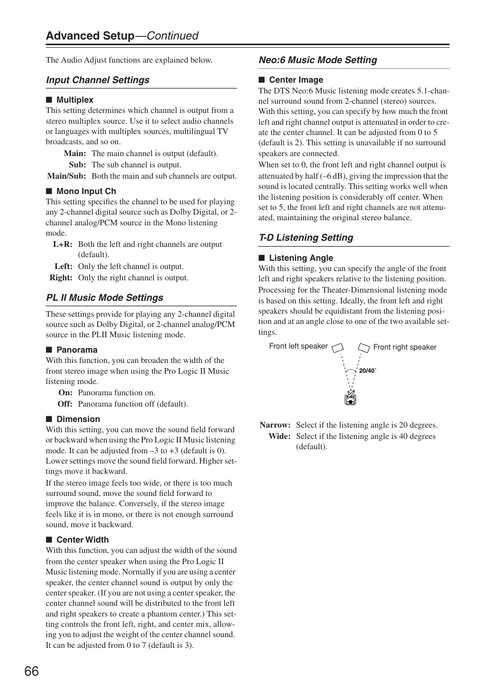 Advanced setup —continued | Onkyo HT-R640 User Manual | Page 66 / 80