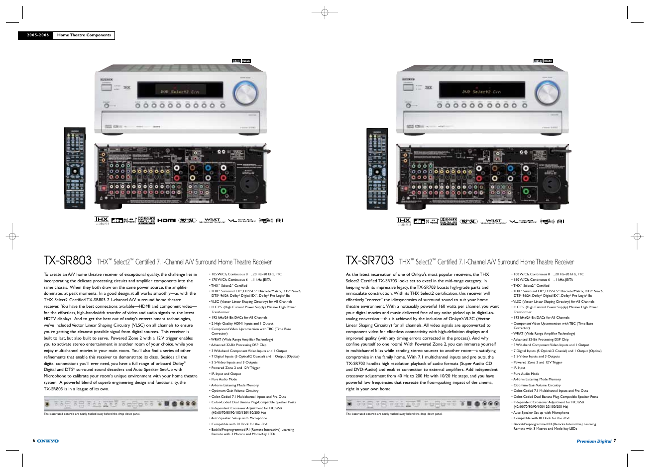 Tx-sr803, Tx-sr703, Select2 | Onkyo TX-SR503E User Manual | Page 4 / 14