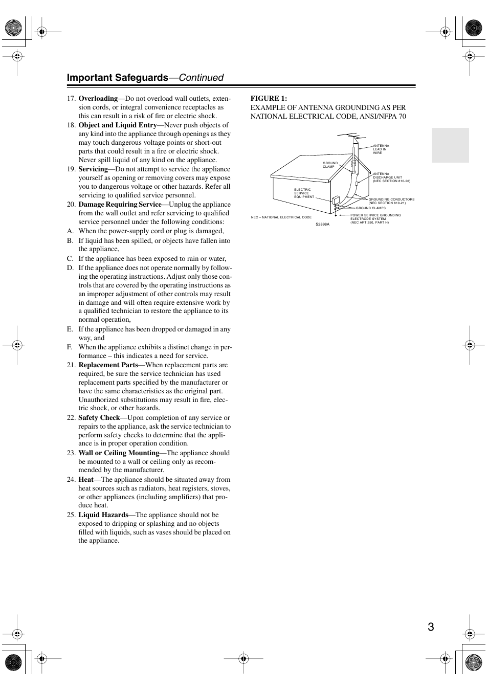 Important safeguards —continued | Onkyo TX-8011 User Manual | Page 3 / 24