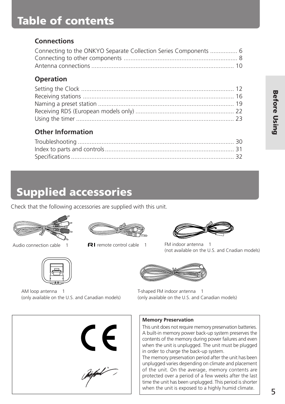 Onkyo T-405TX User Manual | Page 5 / 32