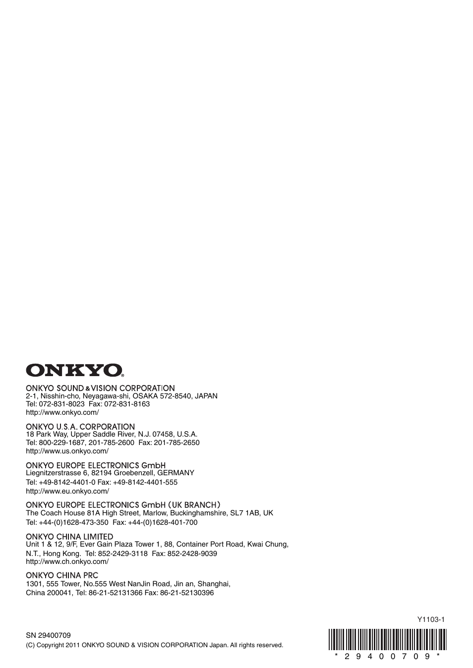 Onkyo 7.2 Channel Network A/V Receiver TX-NR809 User Manual | Page 100 / 100
