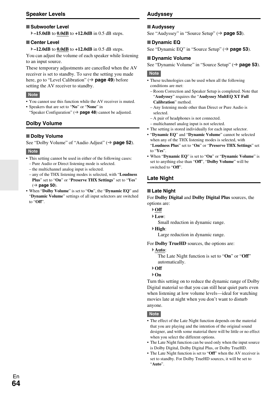 Onkyo 7.2 Channel Network A/V Receiver TX-NR809 User Manual | Page 64 / 100