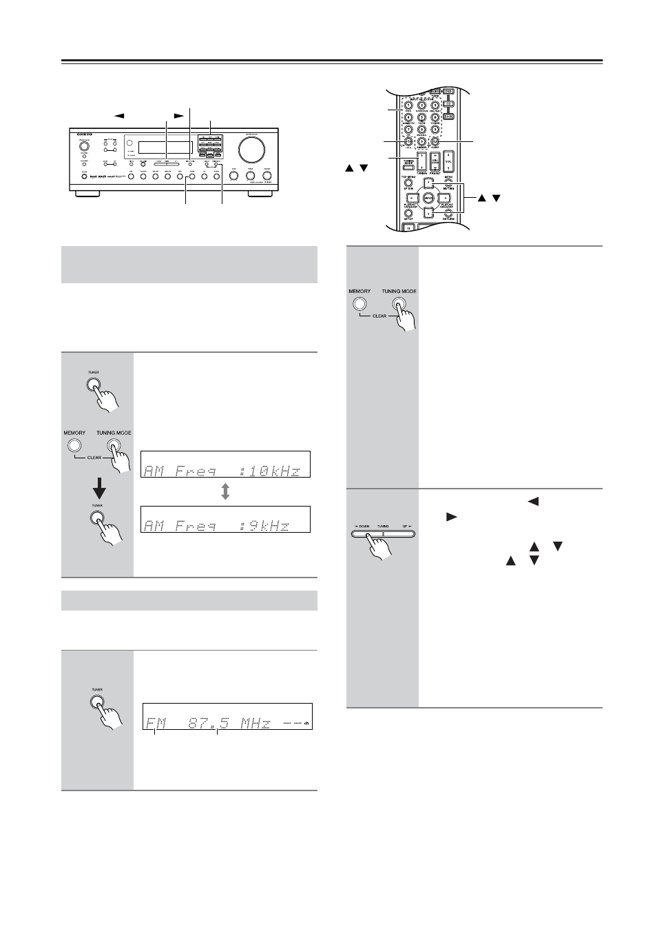 Listening to the radio, Listening to am/fm stations | Onkyo TX-8555 User Manual | Page 28 / 48