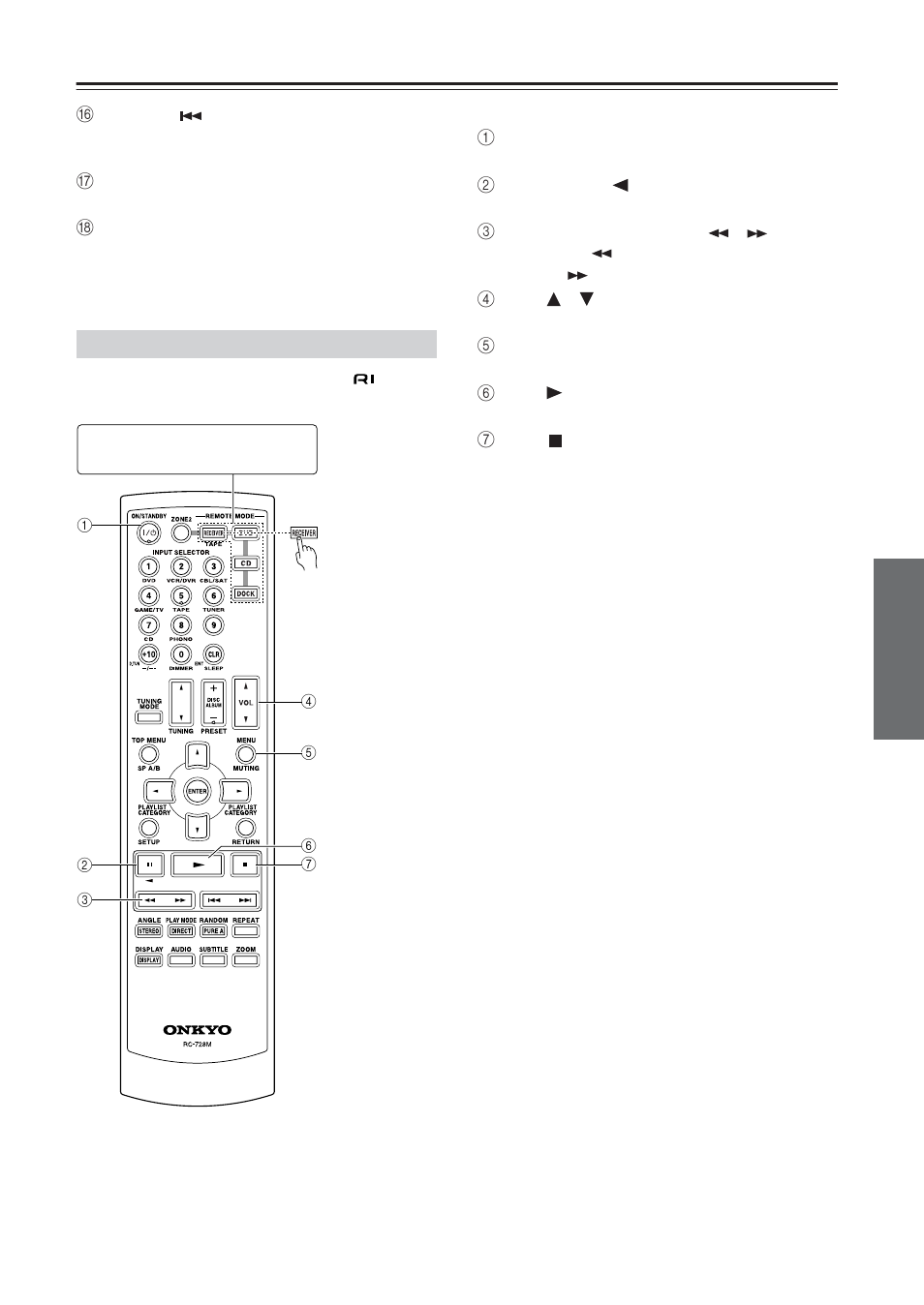 Controlling other components —continued, Controlling a cassette recorder | Onkyo TX-8555 User Manual | Page 43 / 48
