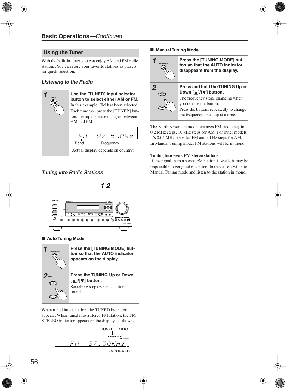 Basic operations —continued | Onkyo TX-SR8360 User Manual | Page 56 / 92