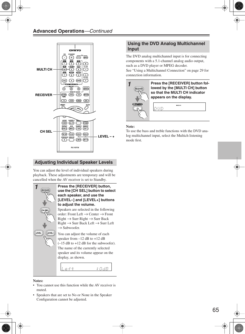 Advanced operations —continued | Onkyo TX-SR8360 User Manual | Page 65 / 92