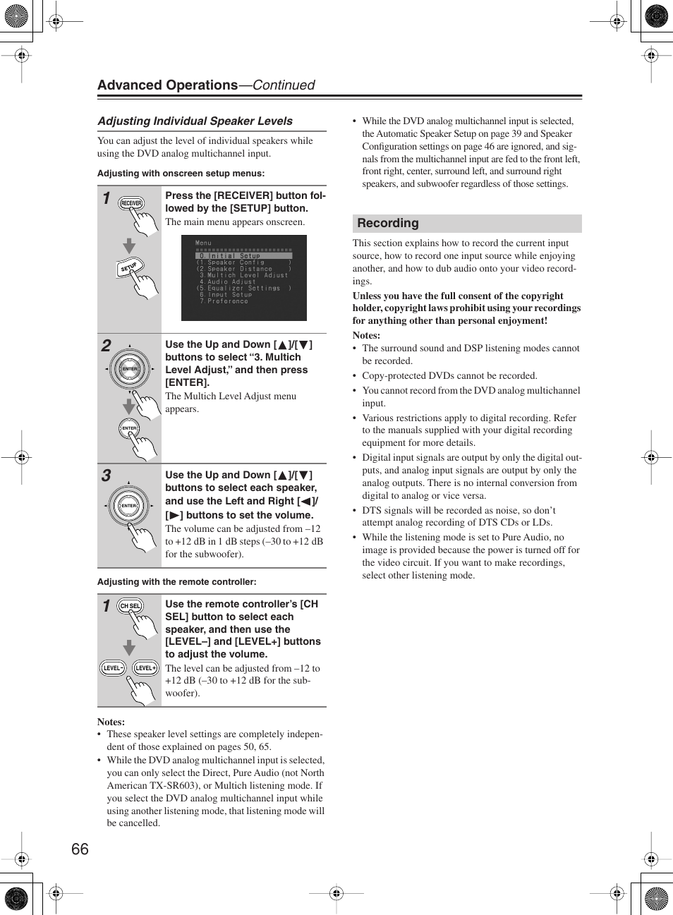 Advanced operations —continued | Onkyo TX-SR8360 User Manual | Page 66 / 92