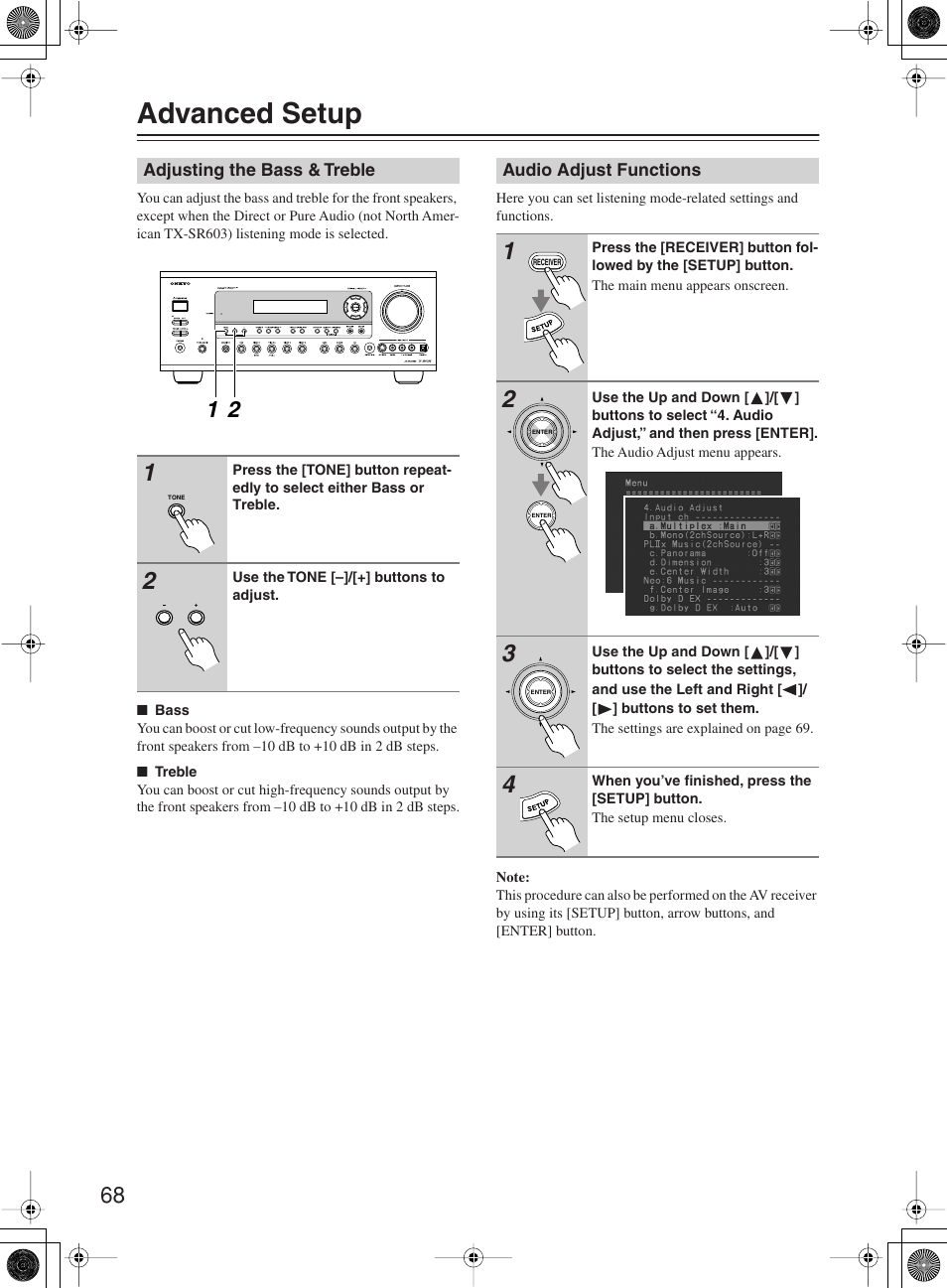 Advanced setup | Onkyo TX-SR8360 User Manual | Page 68 / 92
