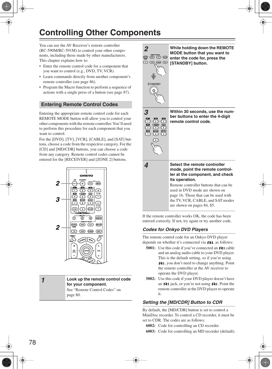 Controlling other components | Onkyo TX-SR8360 User Manual | Page 78 / 92