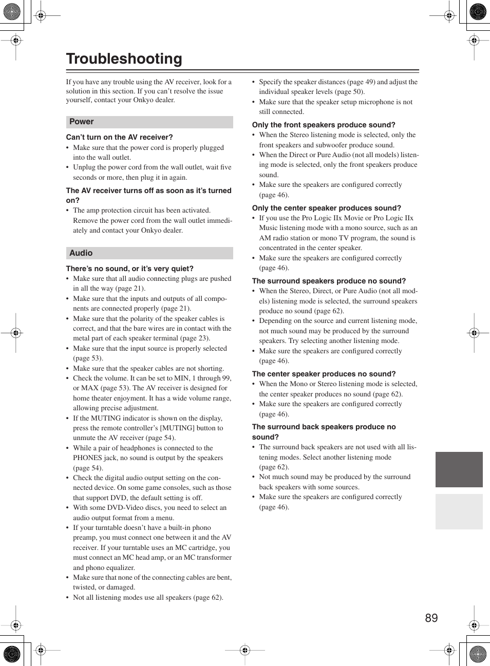 Troubleshooting | Onkyo TX-SR8360 User Manual | Page 89 / 92