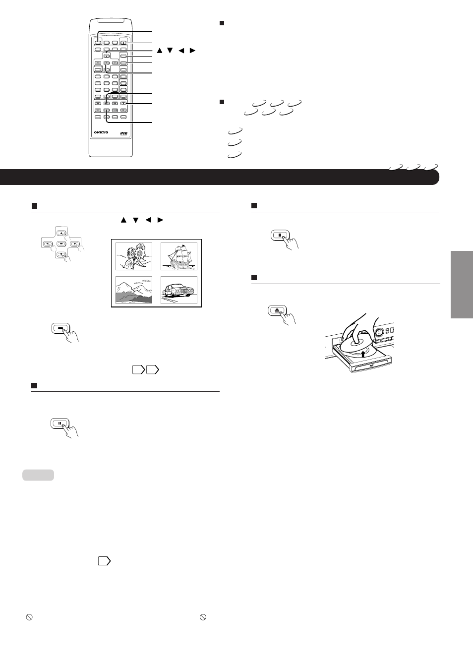 Basic pla ybac k, Press stop, Press pause during playback | Press open/close, About this instruction manual | Onkyo DV-S717 User Manual | Page 17 / 52