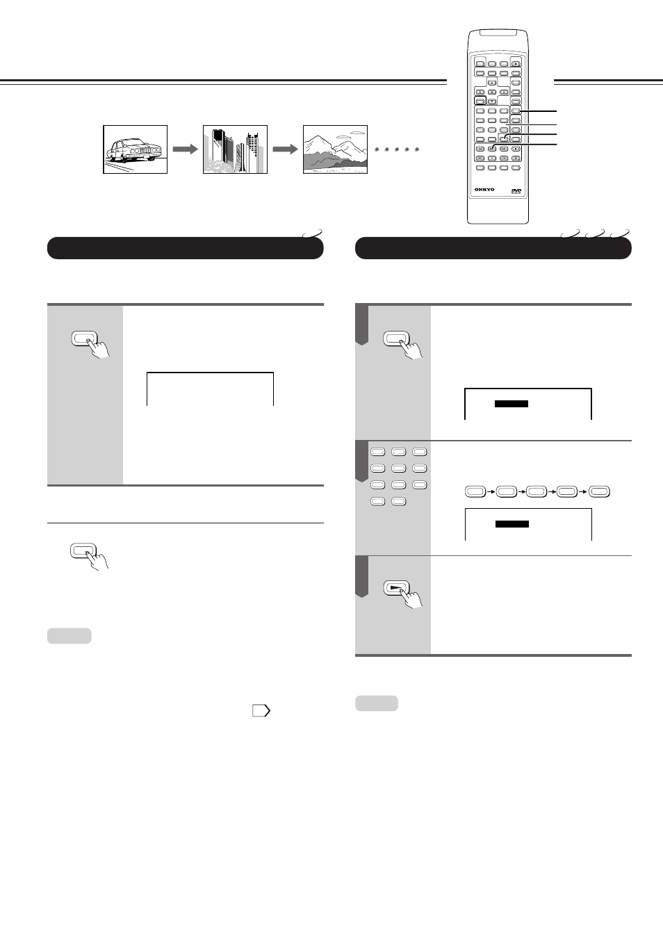 Playing from the desired location, Locating a specific location by entering the time, Press search twice | Press the number buttons to enter the time, Press play | Onkyo DV-S717 User Manual | Page 22 / 52