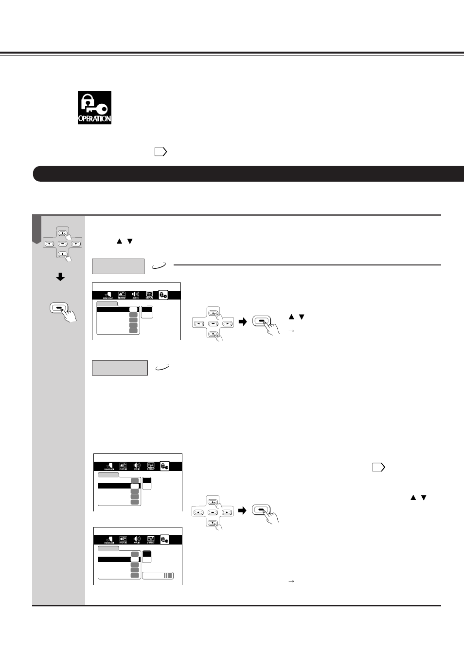 Customizing the function settings, Continued), Operation setting | Press / to select the item, then press enter, Select "auto" or "frame" by pressing, And then press enter | Onkyo DV-S717 User Manual | Page 42 / 52