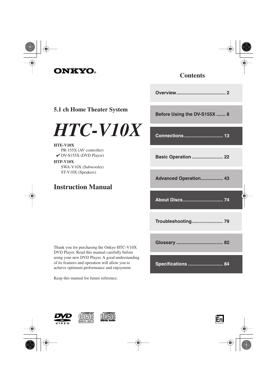Onkyo PR-155X User Manual | 84 pages