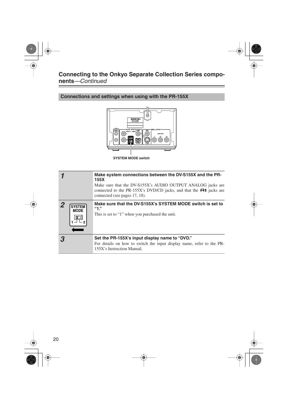 Onkyo PR-155X User Manual | Page 20 / 84